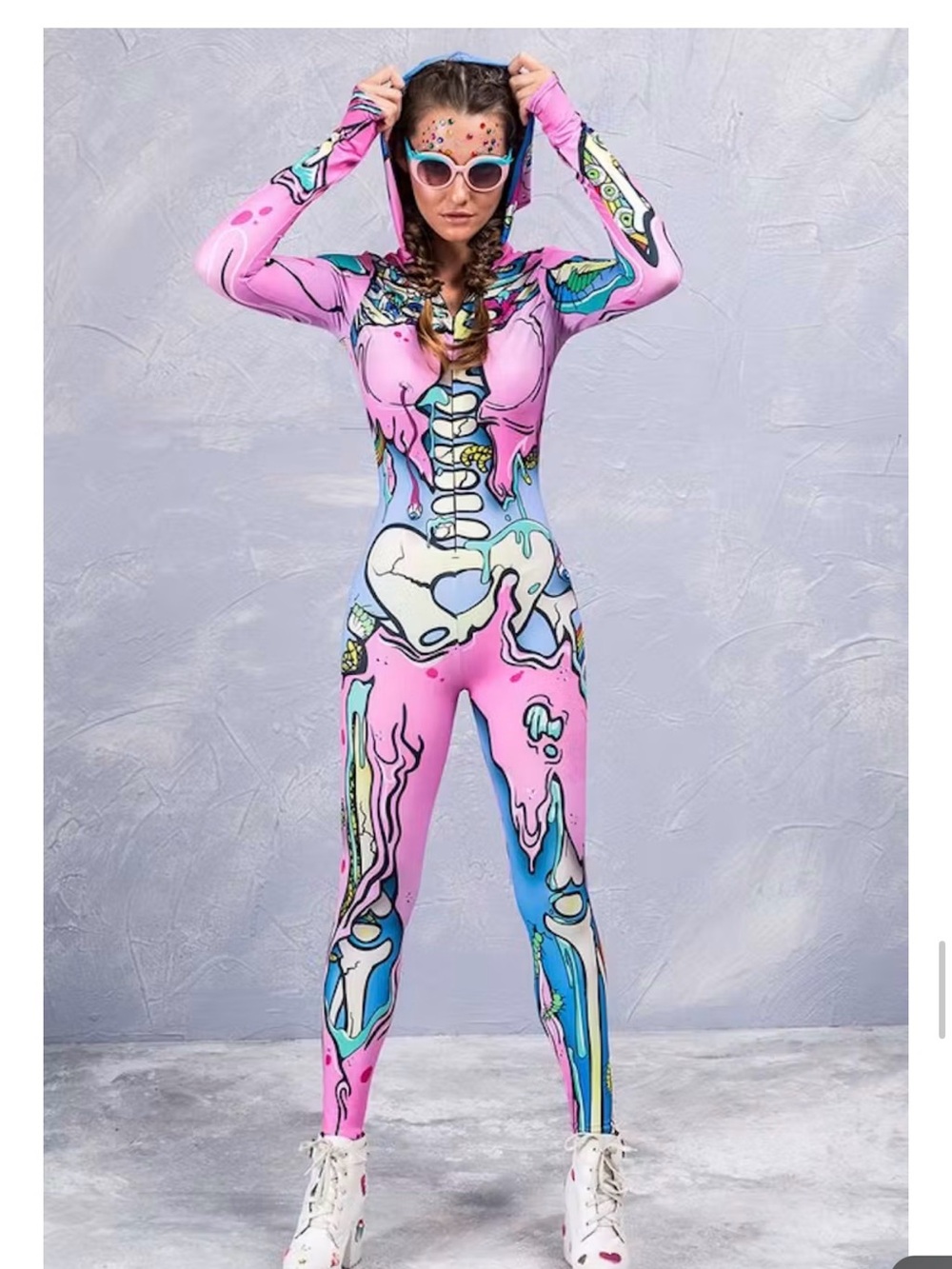 BADINKA Brainfreeze Hooded Jumpsuit Catsuit - Size M